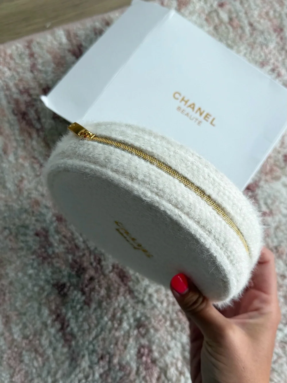 CHANEL White Cosmetic Case